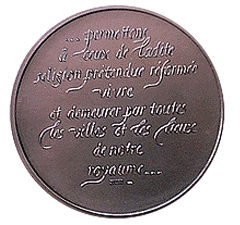 Mdaille, verso